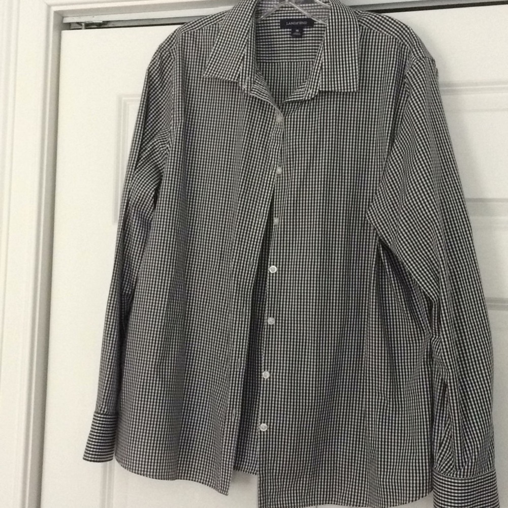 Lands End cotton no iron button down shirt